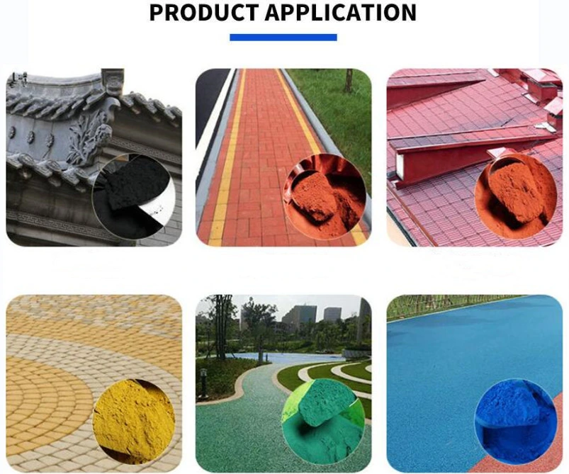 Colorful Synthetic Iron Oxide Red Yellow Black Pigment for Concrete Paving